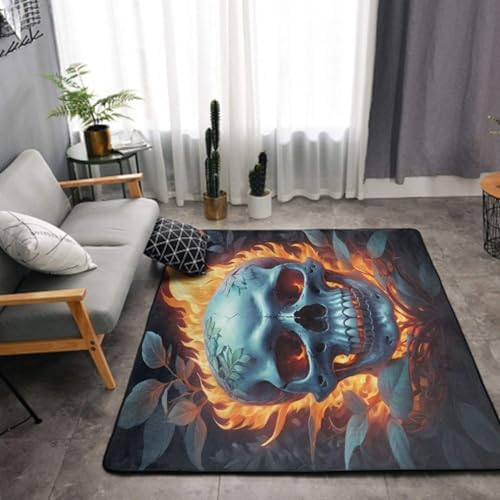 Cool Flaming Skull Comfort Mat