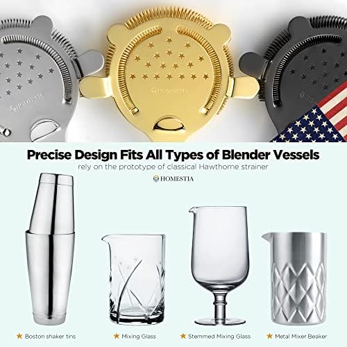 Homestia 304 Stainless Steel Cocktail Strainer for Drinks