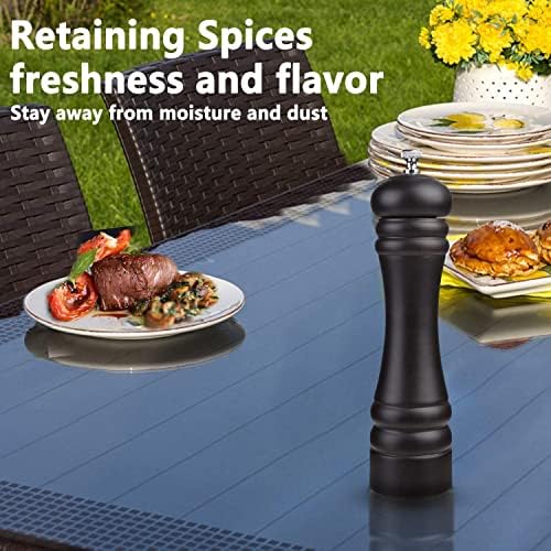 Black Pepper Mill Salt Grinder Refillable Adjustable Coarseness Ceramic