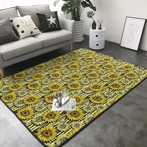 Breaux Bees Sunflowe Print Non-Slip Floor Mat