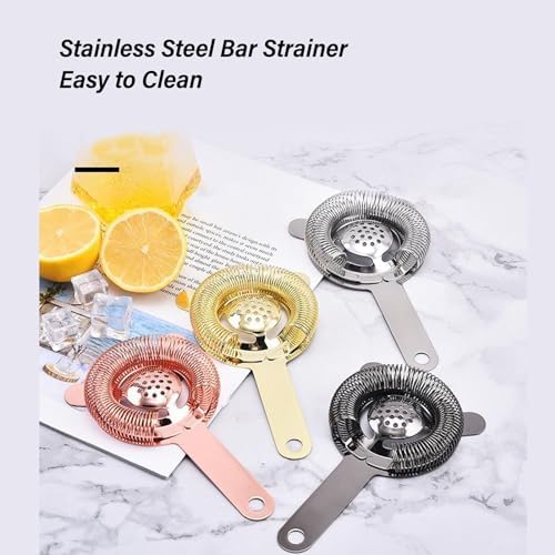 304 Stainless Steel Cocktail Bar Strainer for Home Bars and Restaurants Gold
