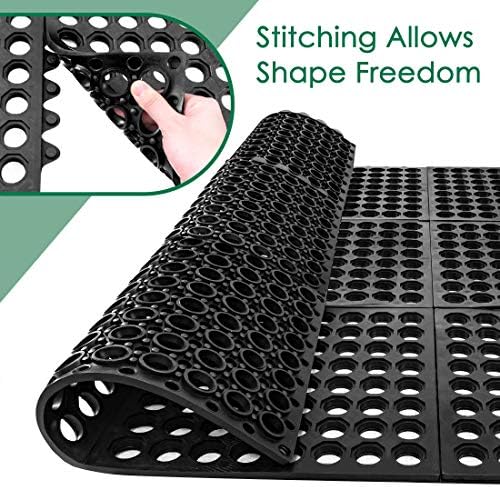 High-Quality 9-Pack Interlocking Rubber Mats for Kitchen Outdoor Use