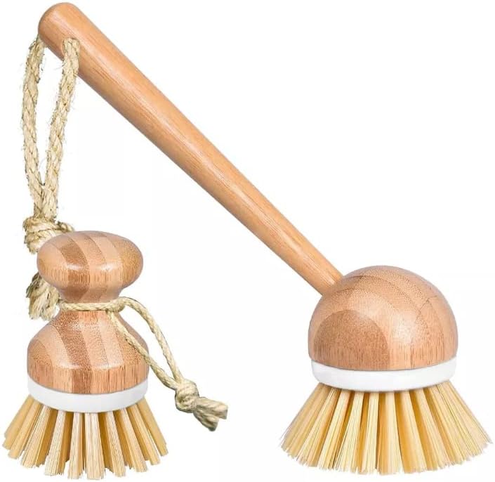 Ergonomic Bamboo Dish Scrub Brush