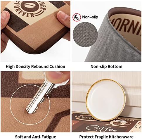 Asrug Anti Fatigue Kitchen Mat Dark Coffee Design
