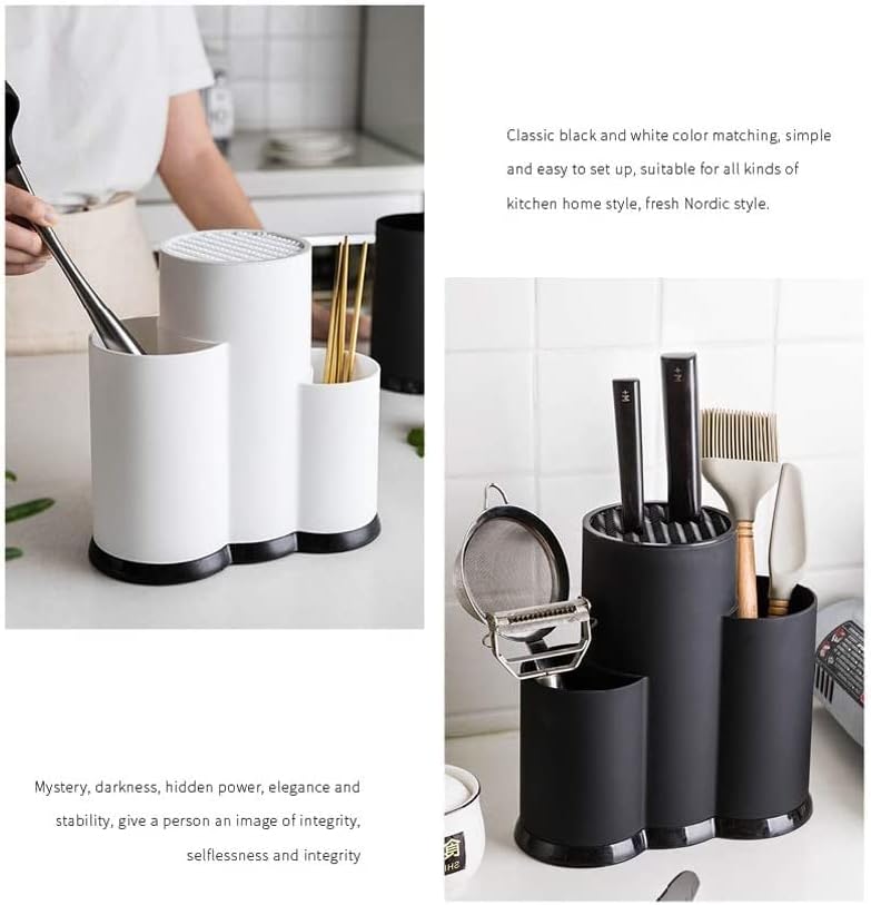 White Kitchen Knife Block