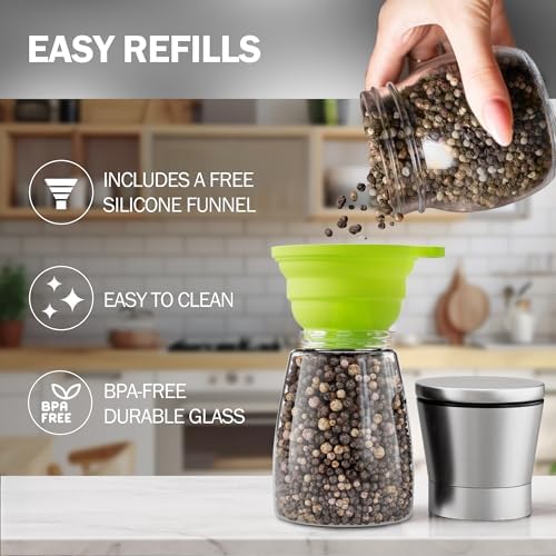 Adjustable Stainless Steel Salt Pepper Mill Set