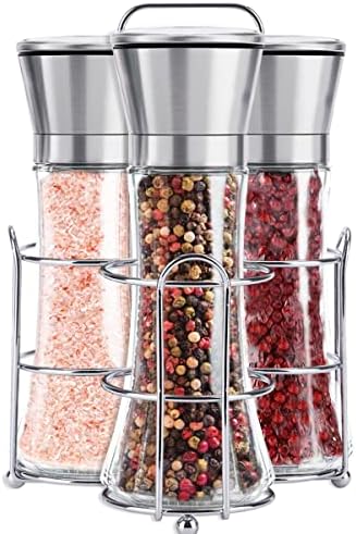 3-Piece Stainless Steel Salt Pepper Mill Set