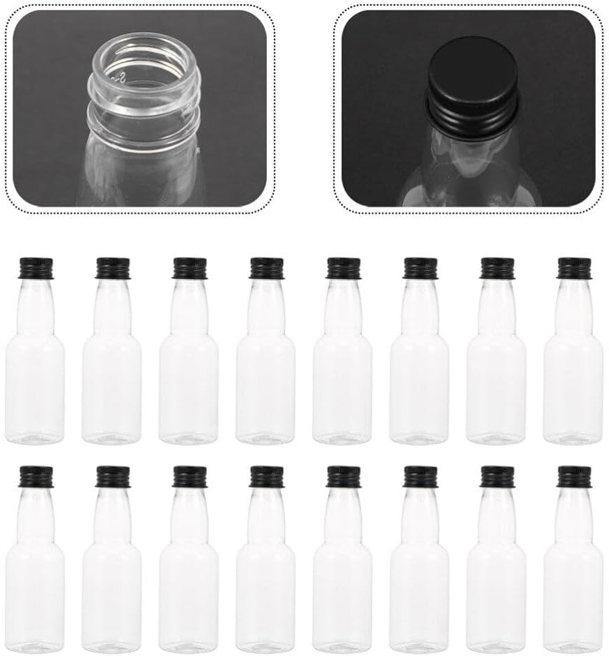 20pcs Transparent Mini Juice Bottles with Caps for Home and Kitchen Use