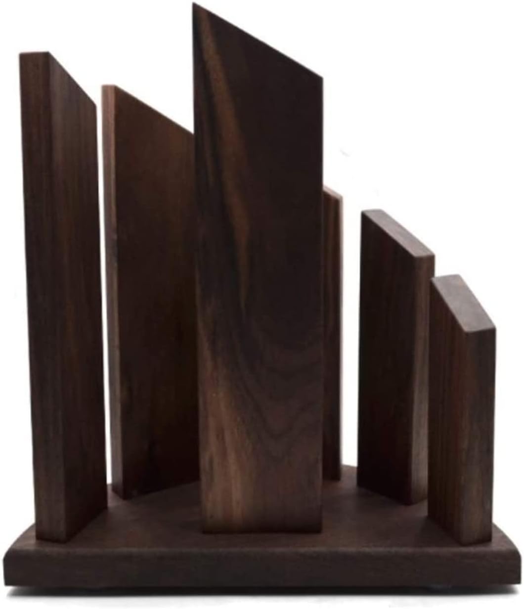 Durable Solid Wood Kitchen Knife Holder with Magnetic Storage for Organization
