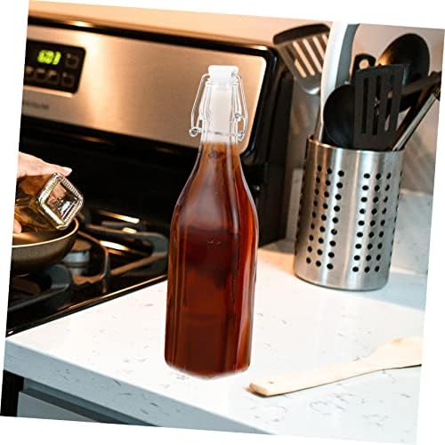 Cabilock Glass Juice Bottles 2 Pack - Reusable Oil Sauce Vinegar Storage
