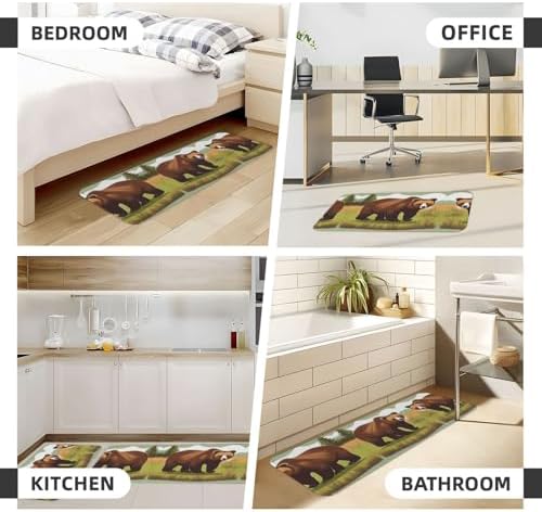 Sturdy Kitchen Mats with Byk Bear Walking Print