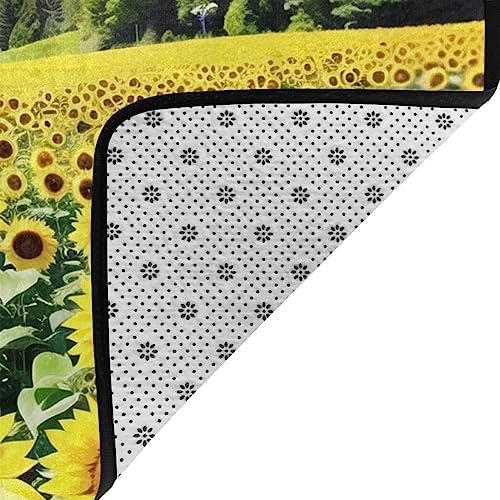 Sunflower Shedding Carpet for Kitchen Soft Smooth Surface