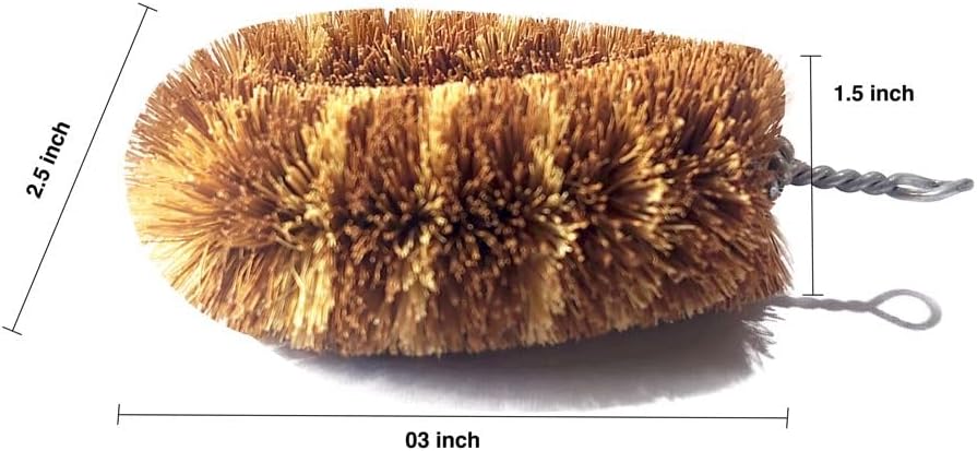 EcozLaRo 3-Piece Tawashi Scrubbers Eco-Friendly Non-Scratch Kitchen Brushes