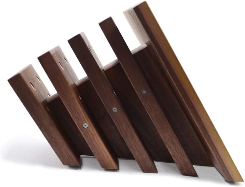 Sturdy Solid Wood Kitchen Knife Holder with Anti-Slip Base