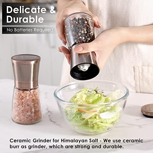 Vzaahu - Stainless Steel Salt and Pepper Generators with Magnetic Lid