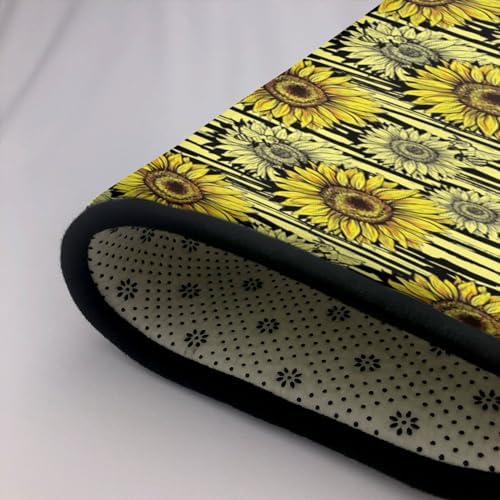Breaux Bees Sunflowe Print Non-Slip Floor Mat