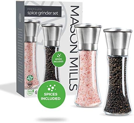 Mason Mills Stainless Steel Salt Pepper grinder Set