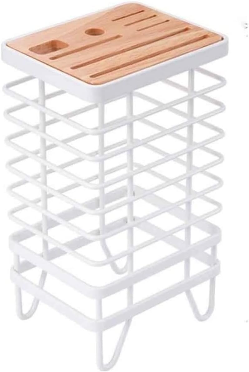Sturdy Metal Wood Knife Holder Kitchen Tool Set Storage