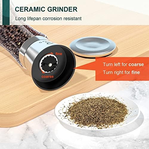 Sooos Salt Pepper Grinder Set Stainless Steel Refillable