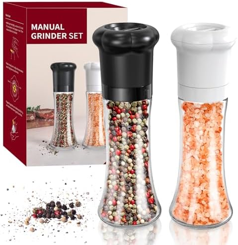 Elegant Professional Salt Pepper Grinder Set for Chefs Hat Appearance