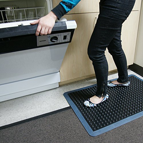Black 58x2x3 Anti-Fatigue Bubble-Top Floor Mat Eco-Friendly
