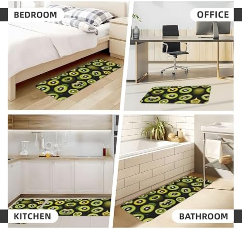 Experience the perfect kitchen floor with JxWCher Green Kiwi Print Rugs