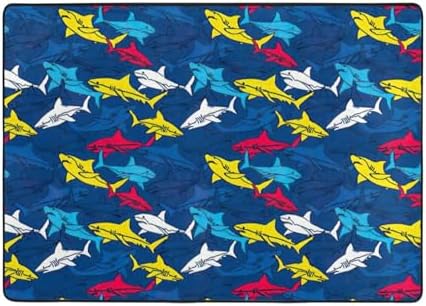 Breaux Shark Print Non-Slip Floor Mat 8058in