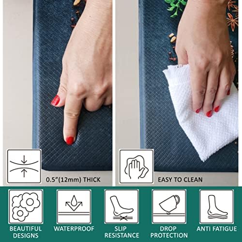 BAMBIKI Artistic Anti Fatigue Kitchen Mat - 48x175x12mm