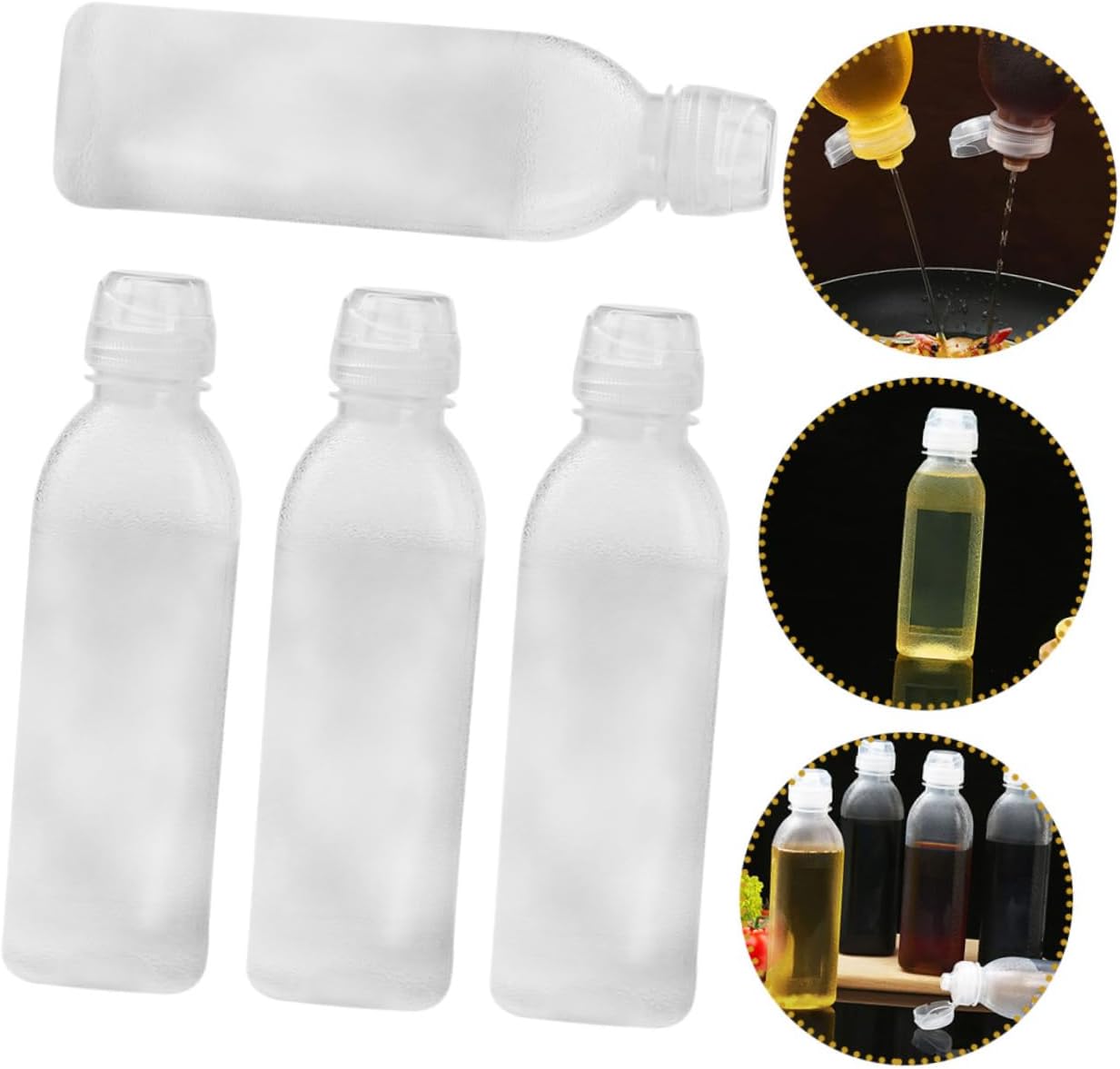 4pcs Multi-Purpose Oil Dispenser Bottles for Kitchen Use