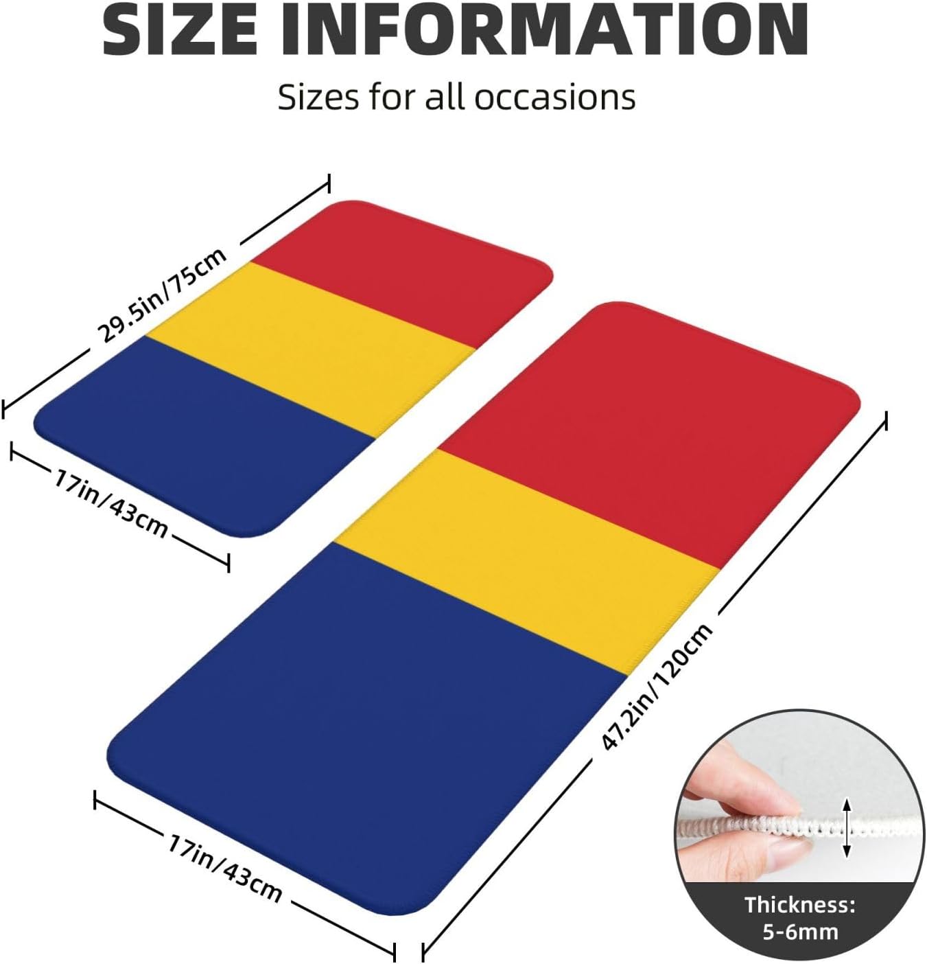 Non-Slip Kitchen Mat for Romania Flag Kitchen Accessories