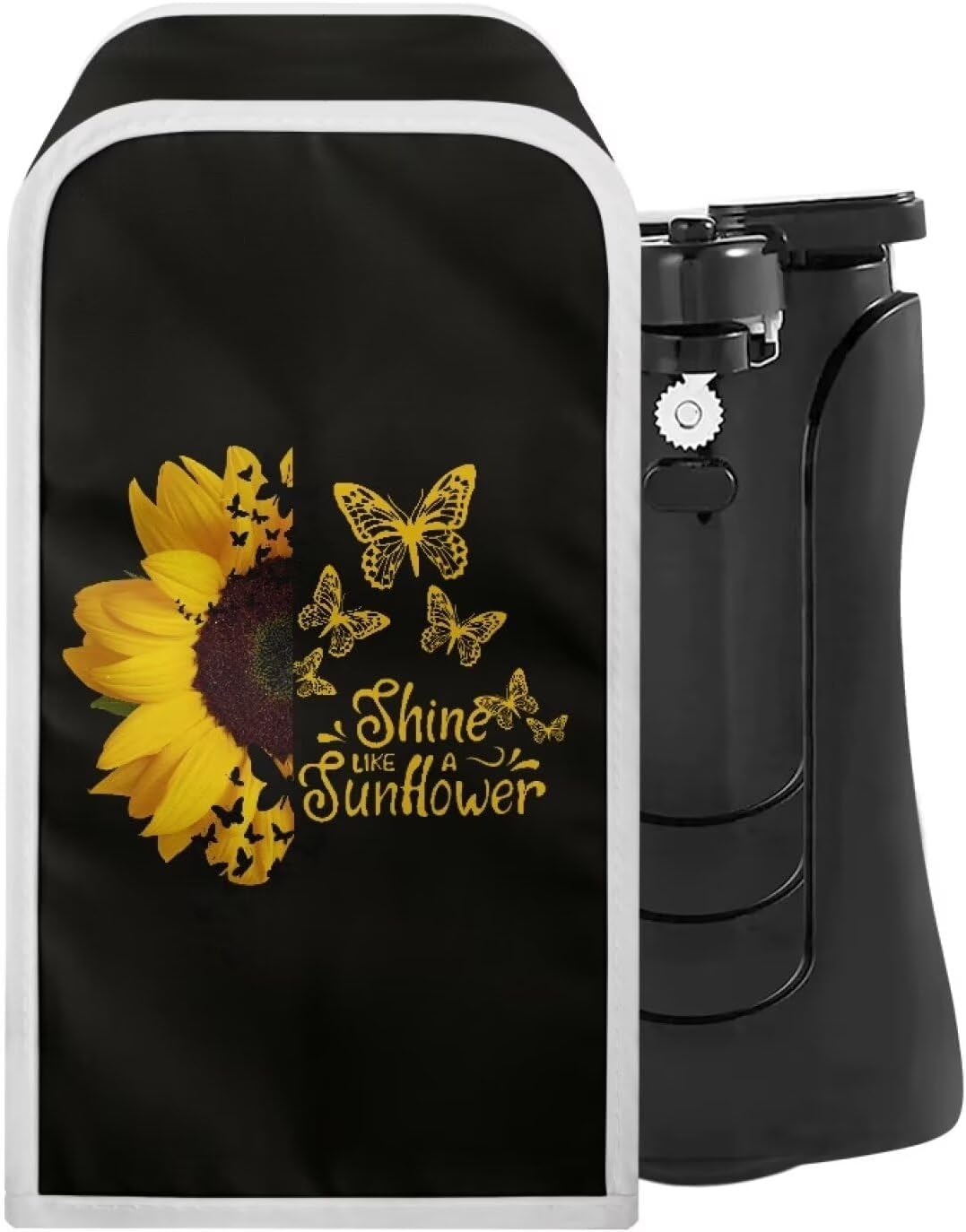 Stain Resistant Can Opener Cover Durable Waterproof Sunflower Butterfly Design