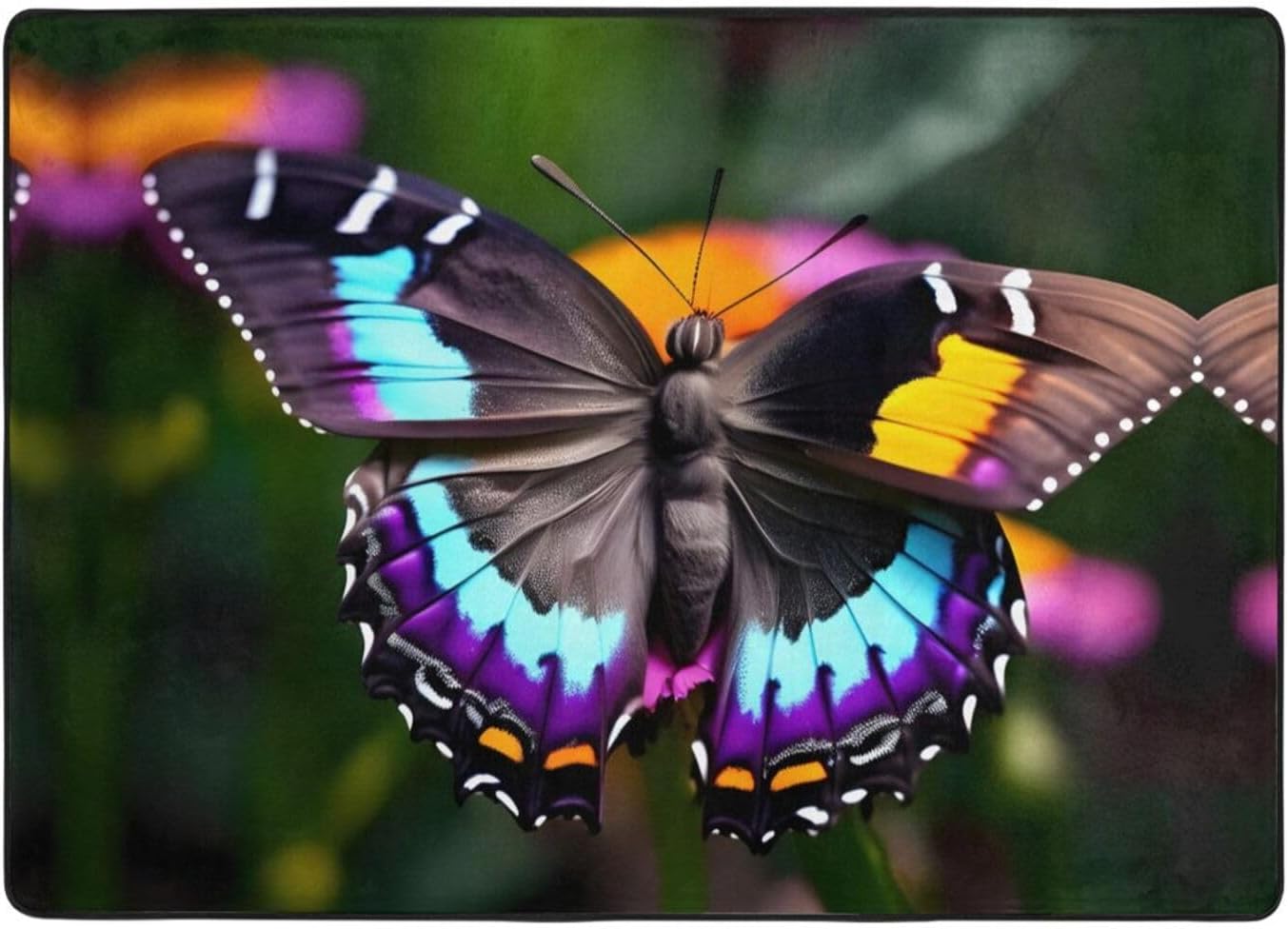 Elegant Butterfly Print Non-Slip Floor Mat for Home