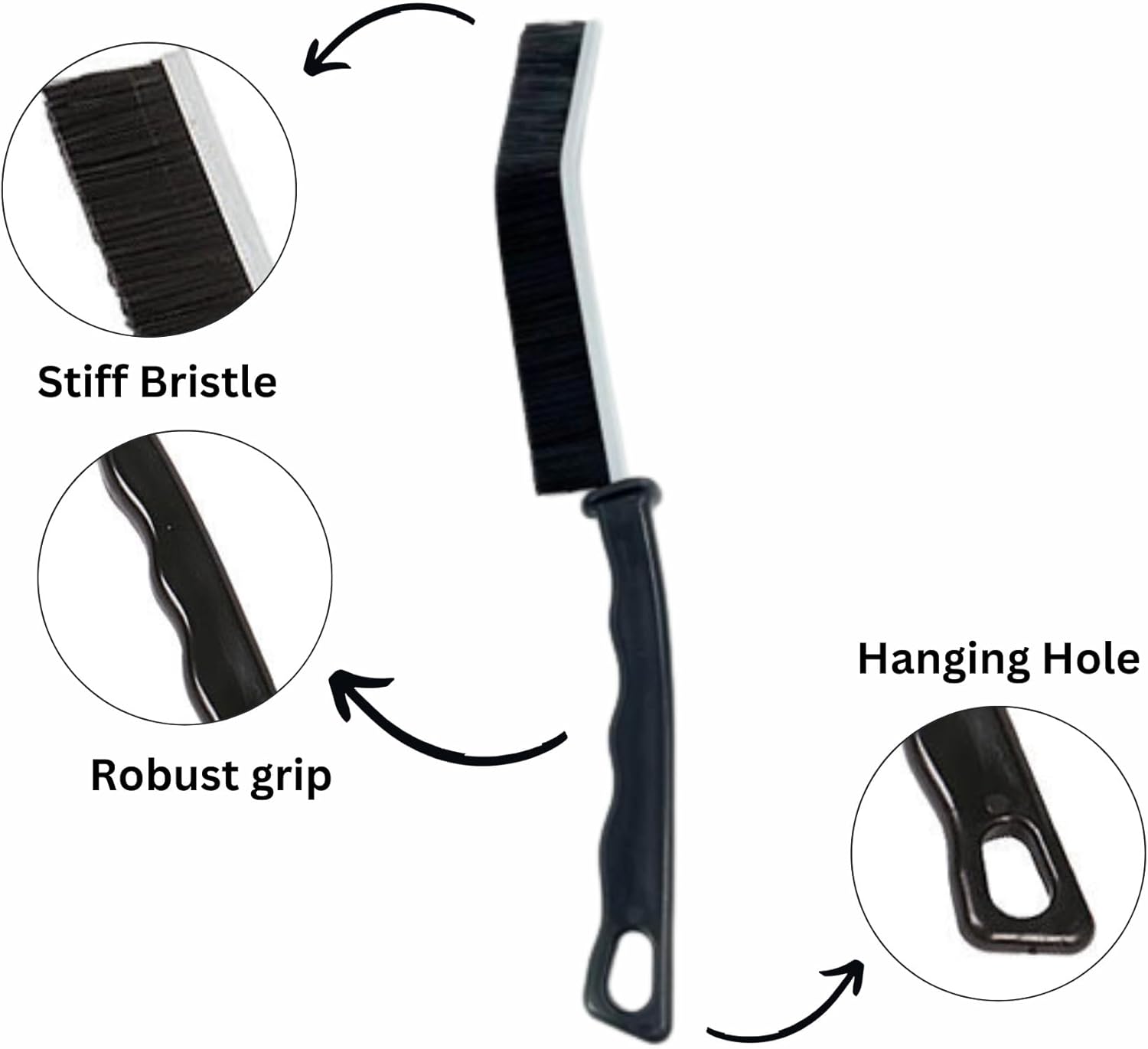 Premium Hard-Bristled Crevice Cleaning Brush
