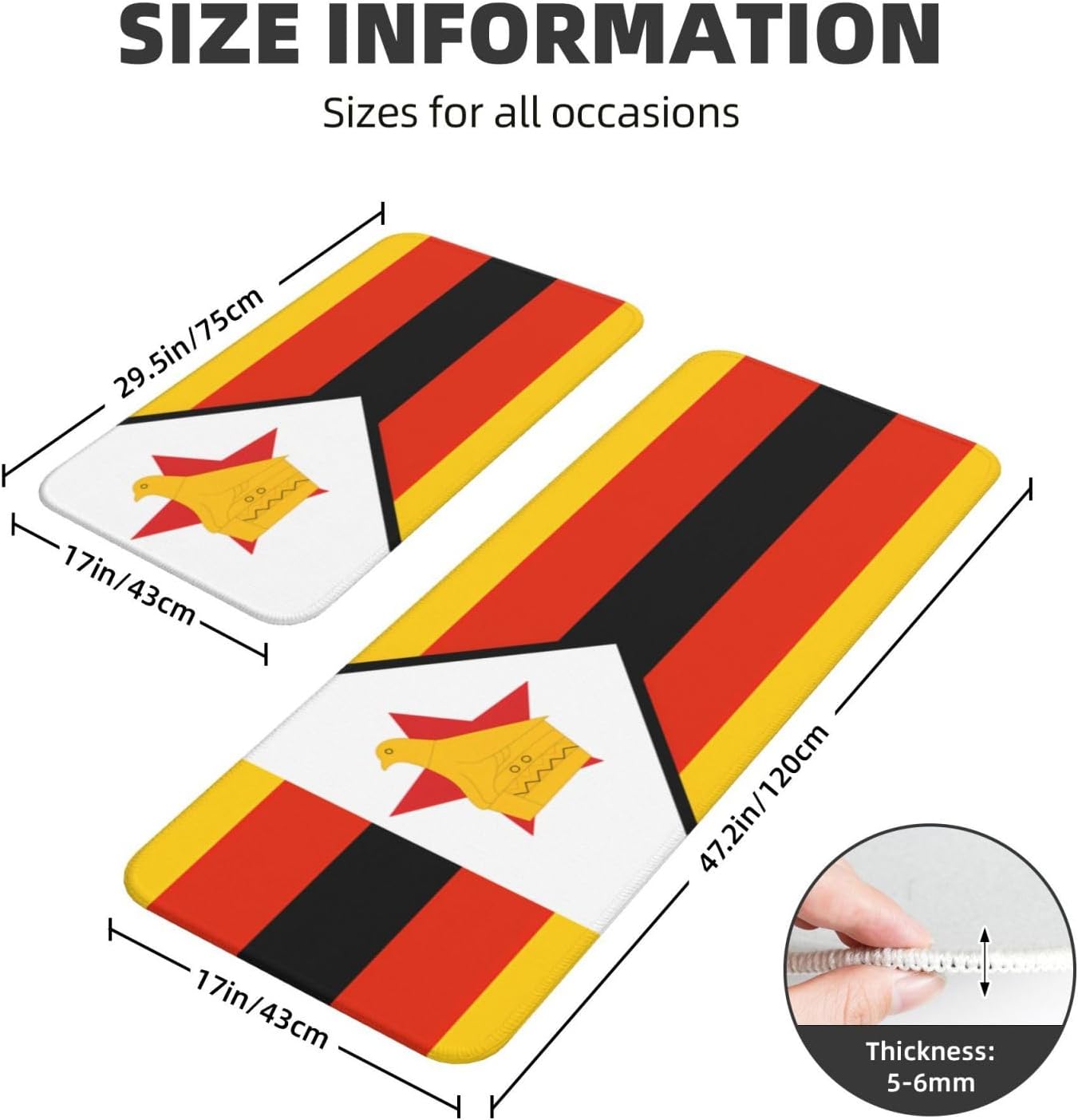 Zimbabwe Flag Kitchen Mats