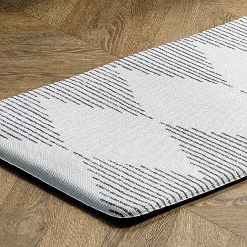 nuLOOM Diamond Stripes Comfort Mat 2x4 Light Grey