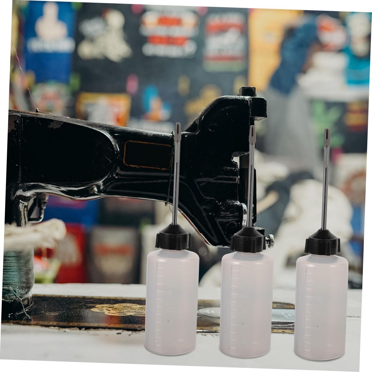 5-Piece Oil Can Dispenser Set with Iron Mouth Replaceable Brush