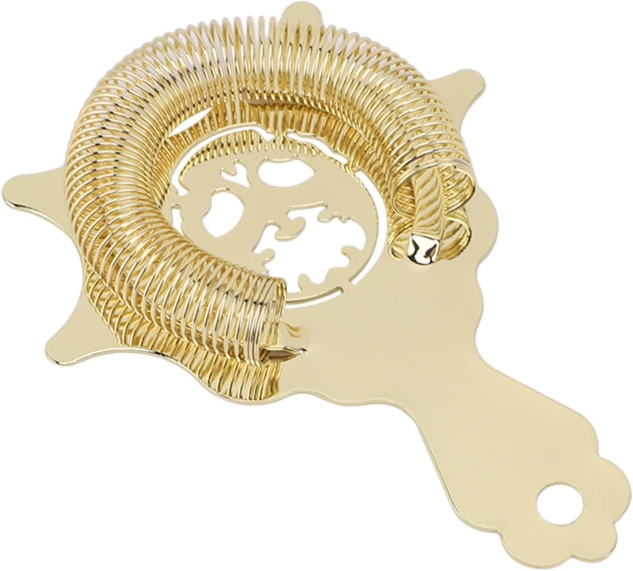 Gold-Hued Bar Strainer Stainless Steel Professional Cocktail Strainer