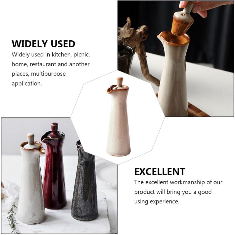 PRETYZOOM Ceramic Oil Dispenser Bottle for Kitchen