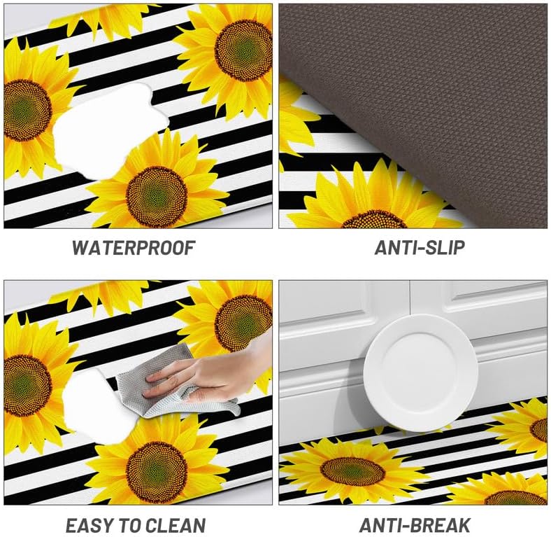 Sunflower Kitchen Mats Durable Anti-Fatigue Kitchen Mat for Home Use