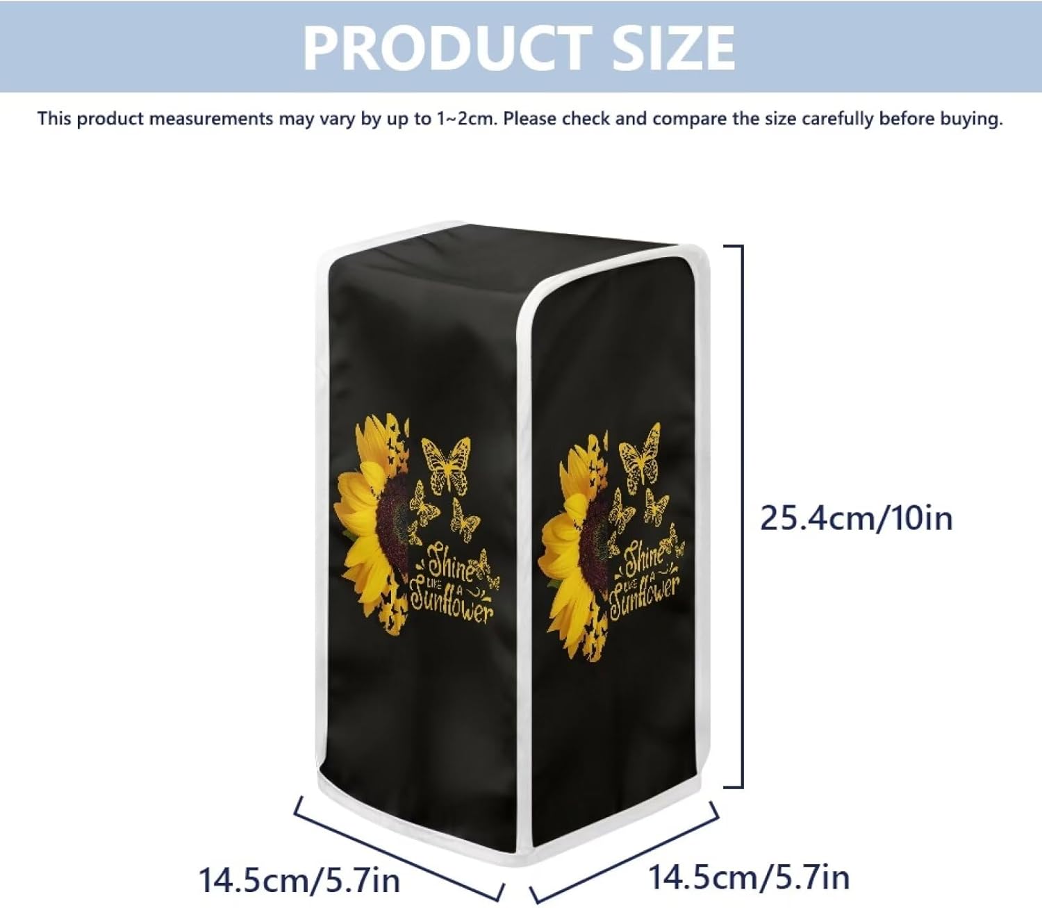 Stain Resistant Can Opener Cover Durable Waterproof Sunflower Butterfly Design