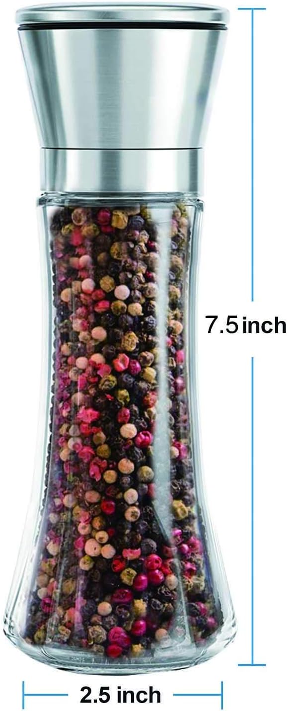 3-Piece Stainless Steel Salt Pepper Mill Set