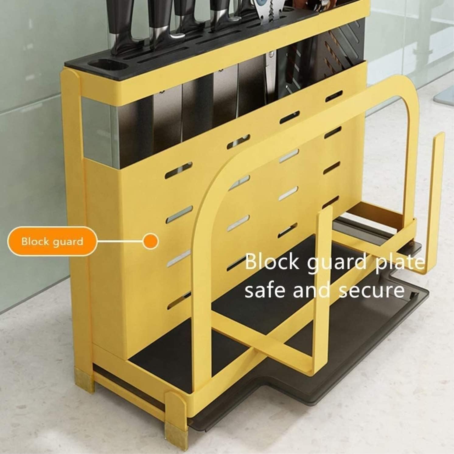 ZAEGO Kitchen Knife Holder Metal Knife Block Holder Kitchen Supplies White 332x114x25cm
