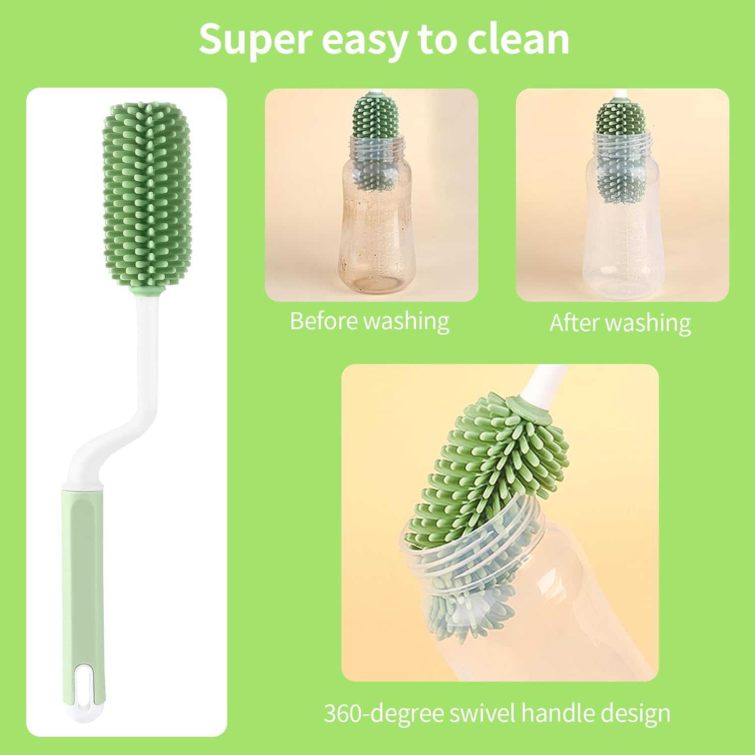 Silicone Bottle Brush Set for Easy Cleaning