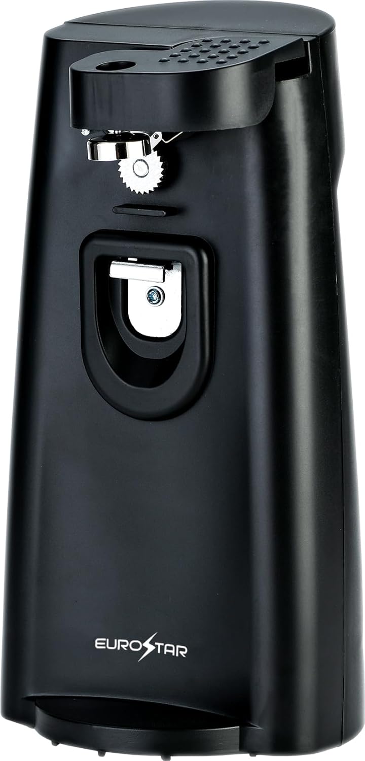 Ultra-Compact 2-in-1 Electric Can Bottle Opener One-Touch Design Black
