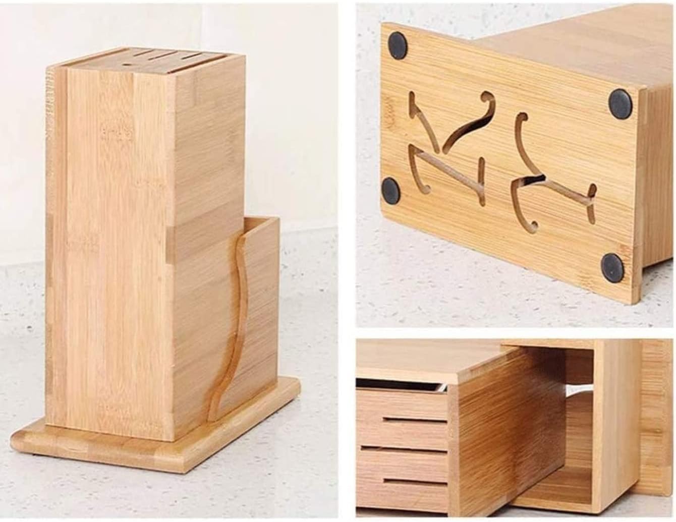 Eco-Friendly Bamboo Knife Holder for Kitchen Storage