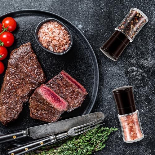 Vzaahu Salt and Pepper Grinder Set - Brown