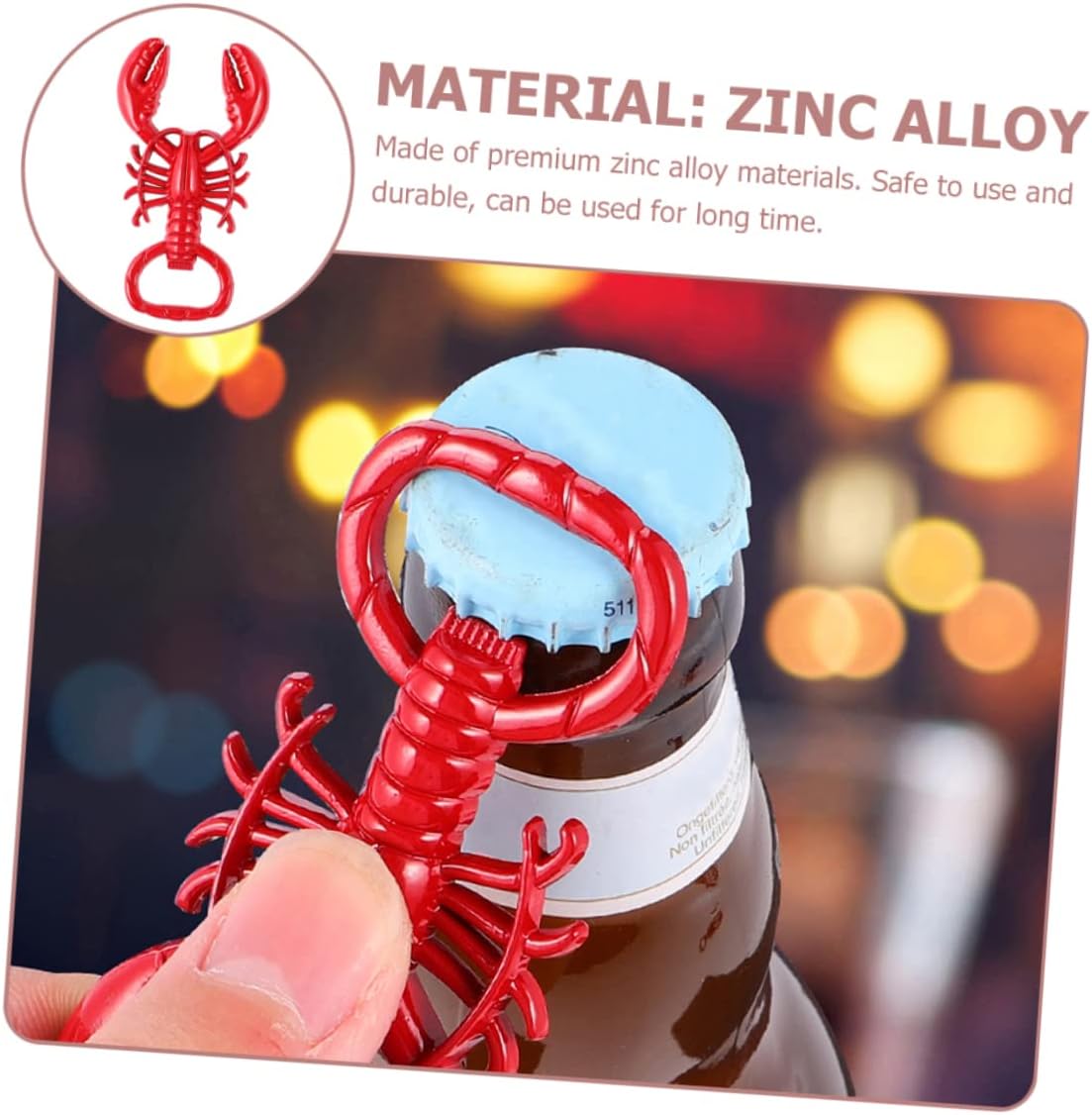 Zinc Alloy Crawfish Bottle Opener