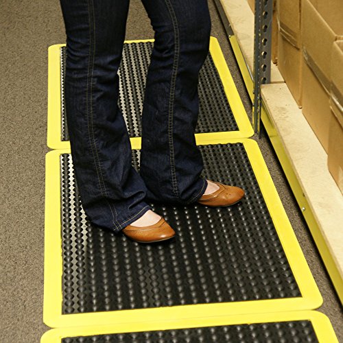 Black 58x2x3 Anti-Fatigue Bubble-Top Floor Mat Eco-Friendly