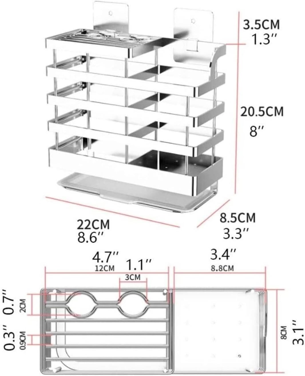 Sturdy Kitchen Knife Holder with Eco-Friendly Drain Pan