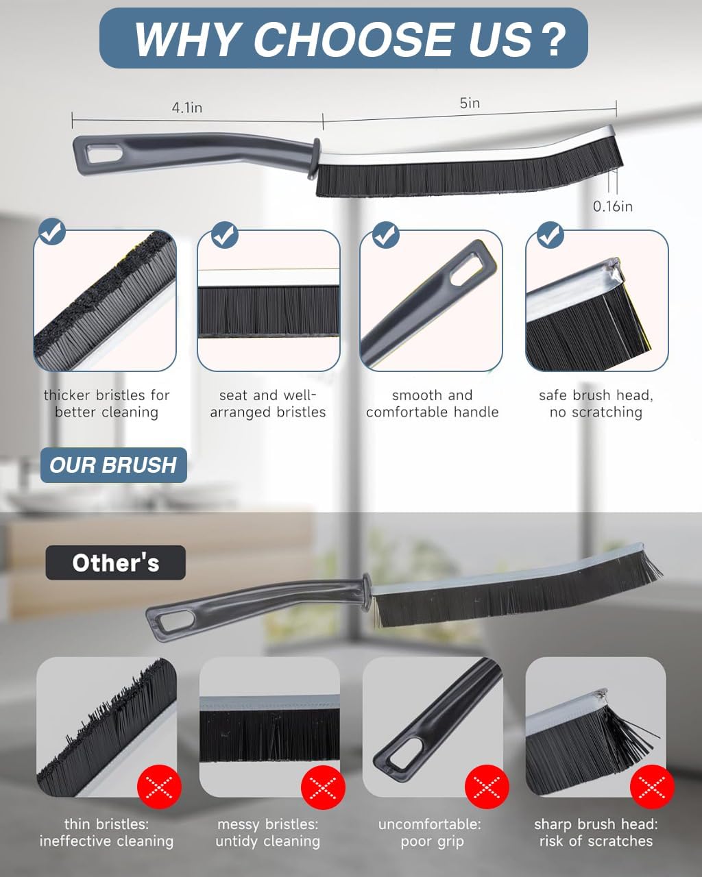 Guardian of the Grout Hard-Bristle Crevice Cleaning Brush Set